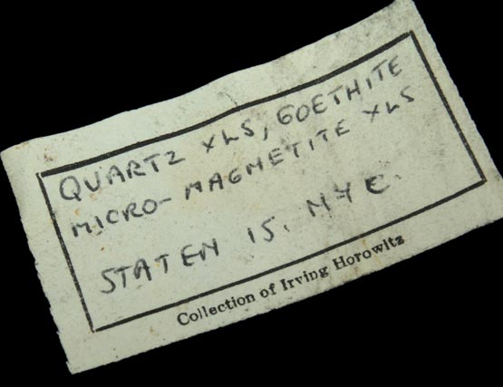 Detail view of mineral Goethite, Quartz, Magnetite for sale from Staten Island Highlands iron mining district, New York City, Richmond County, New York