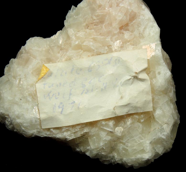 Detail view of mineral Calcite for sale from 63rd Street Subway Tunnel, Manhattan Island, New York City, New York County, New York