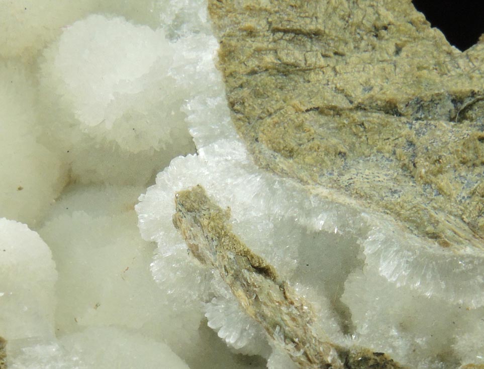 Detail view of mineral Hydromagnesite for sale from Spring Street at Medford Road, Staten Island, New York City, Richmond County, New York