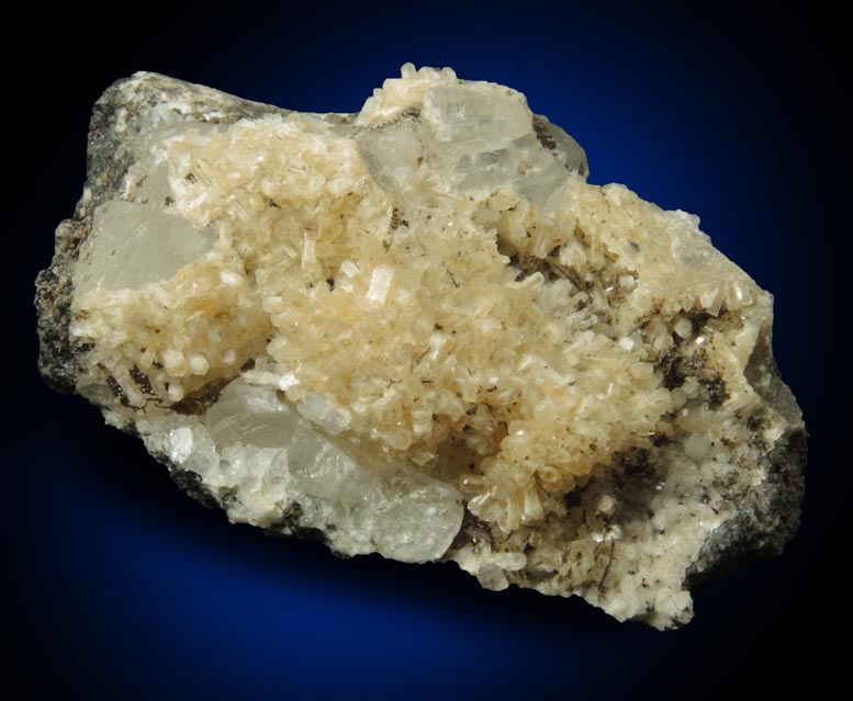 Mineral Stilbite on Calcite with (?) for sale from 63rd Street Subway Tunnel, Manhattan Island, New York City, New York County, New York