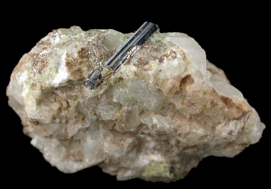 Rutile crystal 7 mm long in Inwood Marble from Kingsbridge (Inwood), Manhattan 