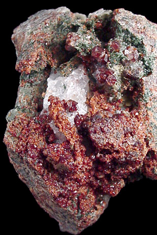 Mineral Specimens: Almandine Garnet and Epidote from Rt. 111 (north of Rt. 25) shopping center excavation, Trumbull, Connecticut